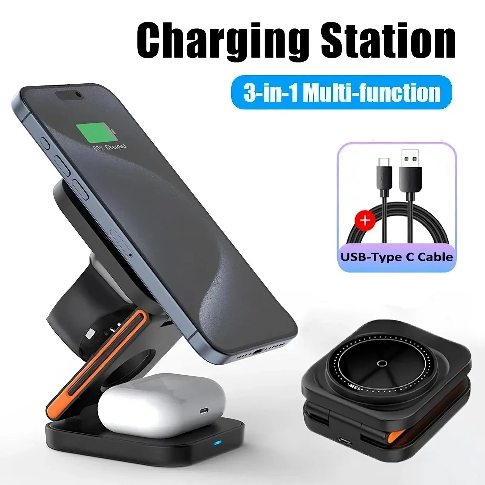 3 in 1 Foldable Charging Station - CloudEmpire Trends