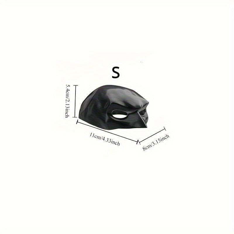 Black mask with measurements on a white background
