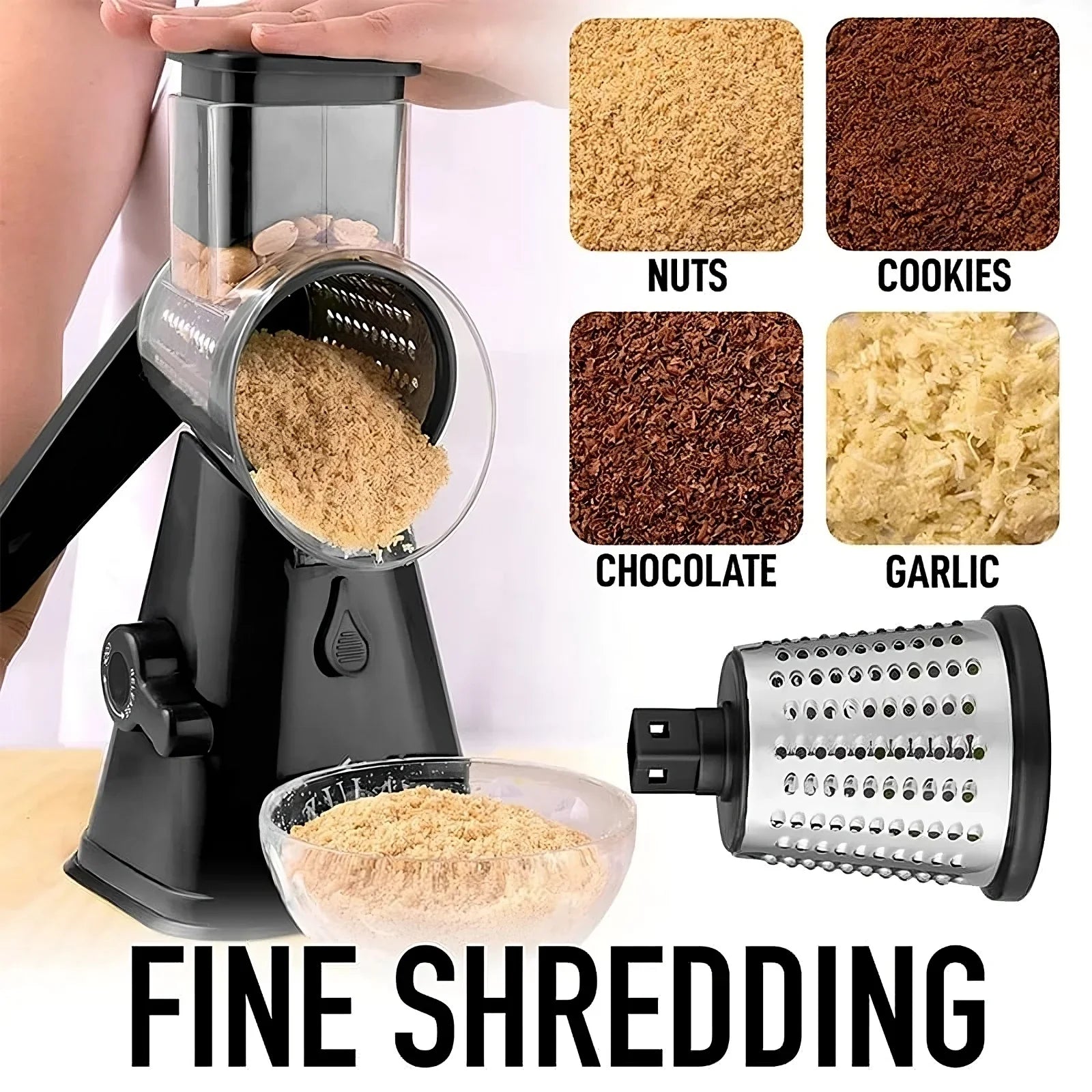 3-in-1 Rotary Cheese Grater & Vegetable Slicer - CloudEmpire Trends