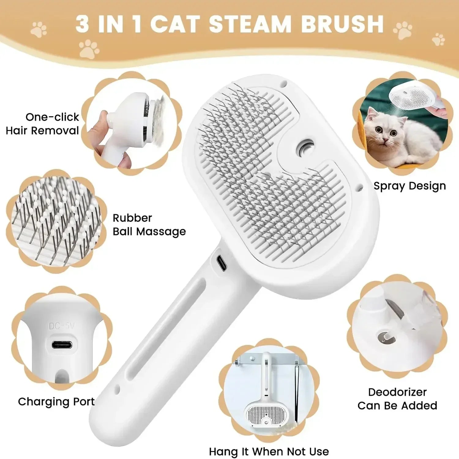 Pet Steam Grooming Comb - CloudEmpire Trends