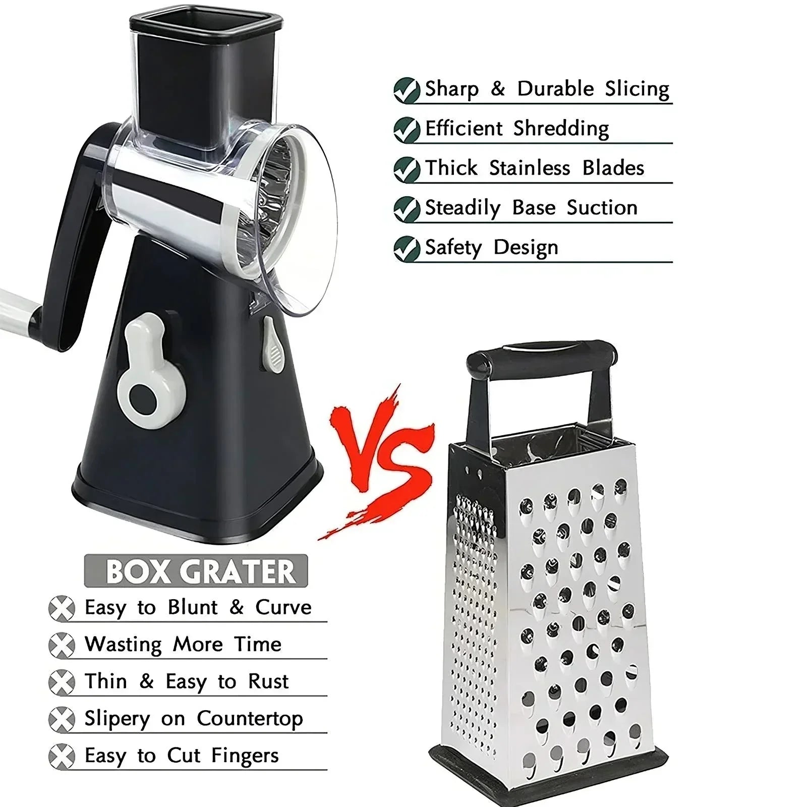 3-in-1 Rotary Cheese Grater & Vegetable Slicer - CloudEmpire Trends