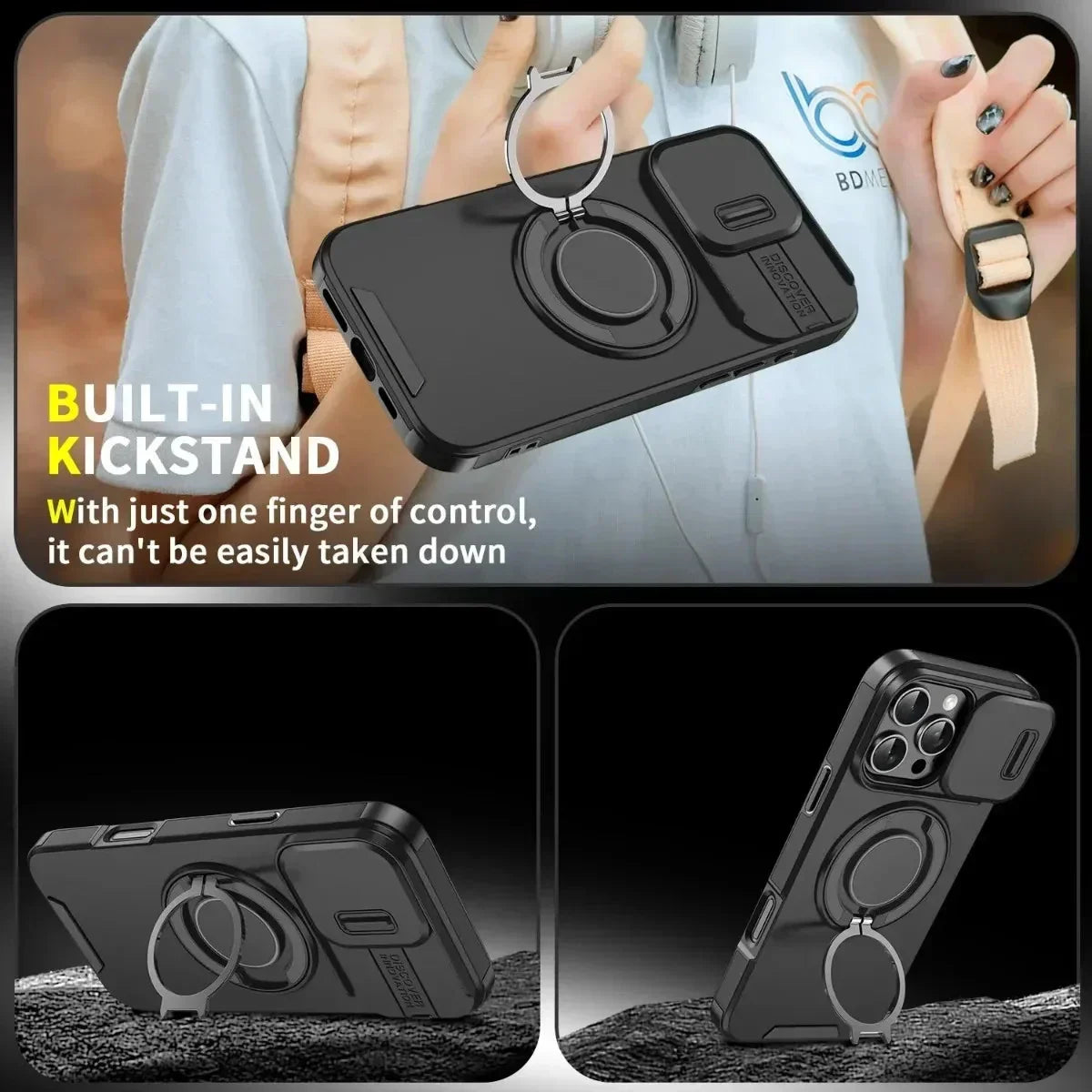 Armor Magnetic Bracket Case for iPhone - CloudEmpire Trends
