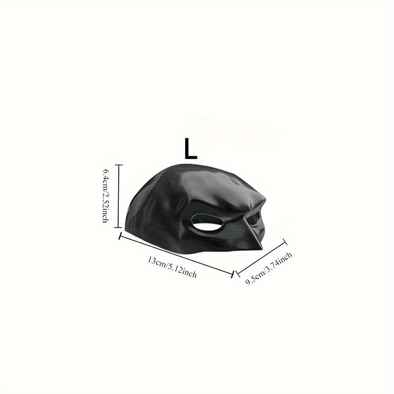 Black mask with measurements on a white background