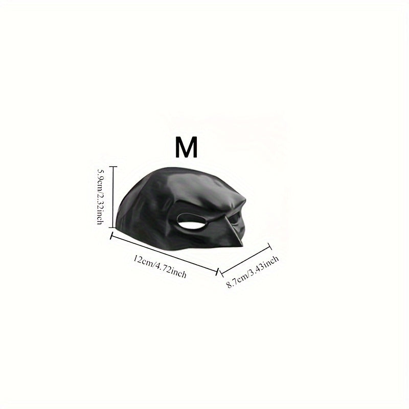 Black mask with measurements on a white background